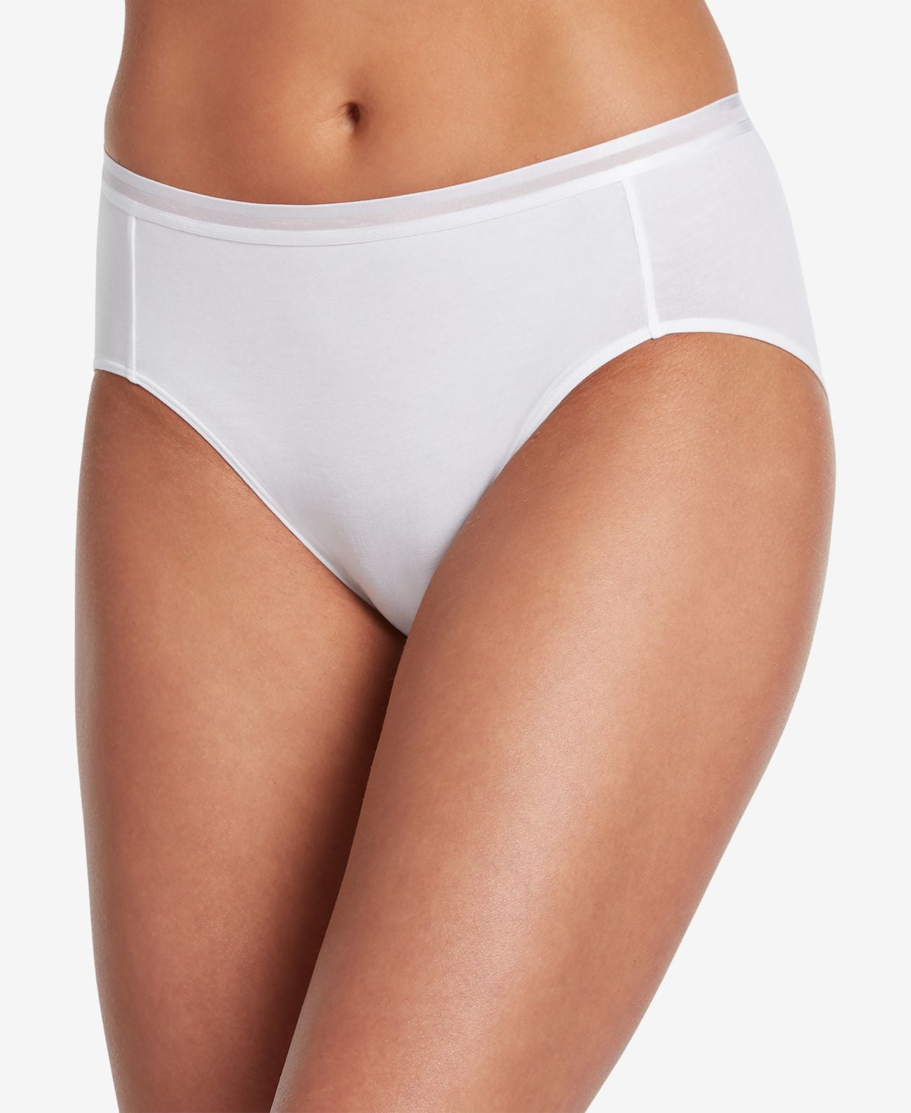 Jockey Women's Underwear Cotton Allure Hi Cut, White, XX-Large 