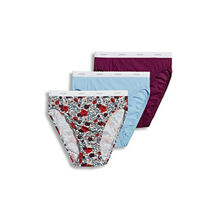 Jockey Women's Underwear French Cut 3 Pack, Glacier/Holiday Rose/Dark  Magenta, 9