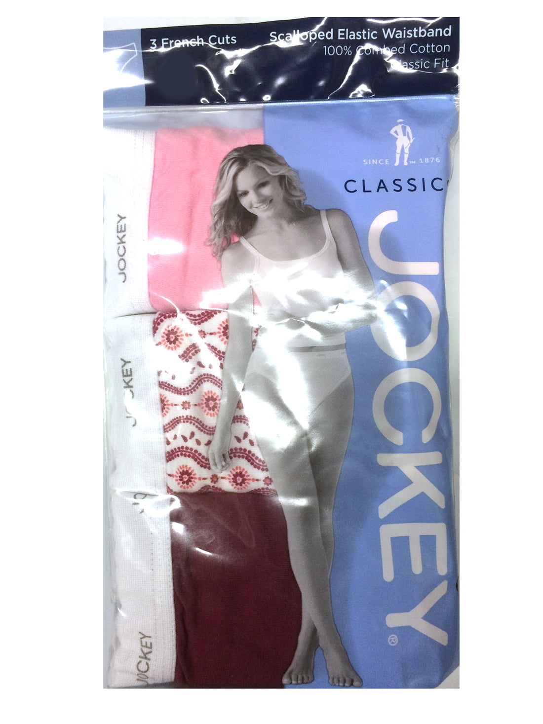 Jockey Women's Underwear Plus Size Classic French Cut - 3 Pack, Clear  Waters/Faded Medallion Pastel/Midnight Iris, 9 