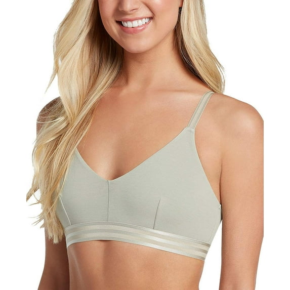 Jockey Womens Cotton Allure Bralette, Medium, Linen Green