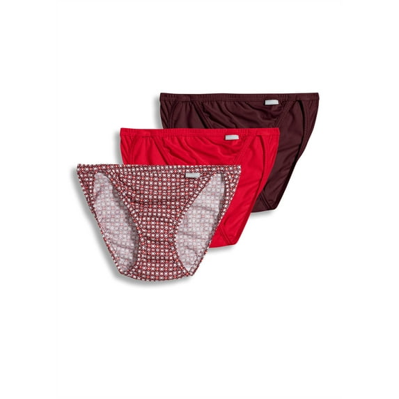 Jockey Womens Elance String Bikini 3 Pack Underwear String Bikinis 100% cotton