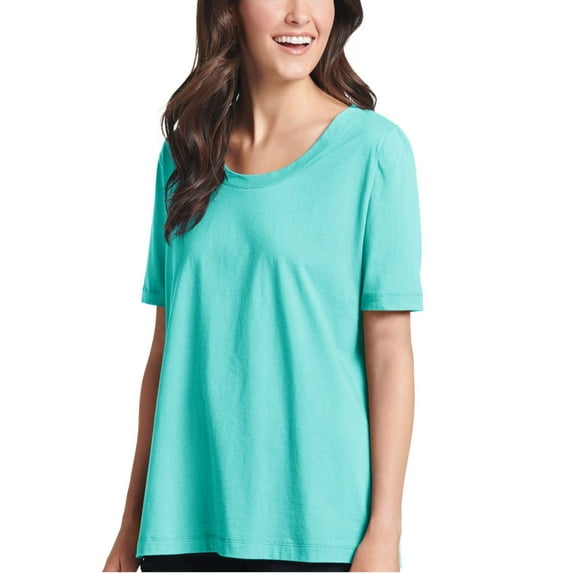 Jockey Womens Essentials Cotton Short Sleeve Sleep T-Shirt,Turquoise,Medium