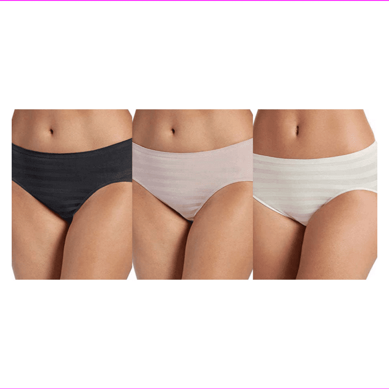 Jockey Womens Panties Underwear Hi-Cut 3-Pack Soft Seam free Size 8