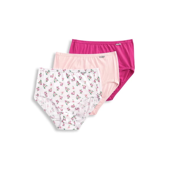 Jockey Womens Plus Size Elance Brief 3 Pack Underwear Briefs 100% cotton