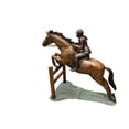 thumbnail image 1 of Nifao Jockey and Horse Jump a Fence Bronze Statue – Garden Outdoor Decor Sculpture, 60"L x 30"W x 51"H, 1 of 13