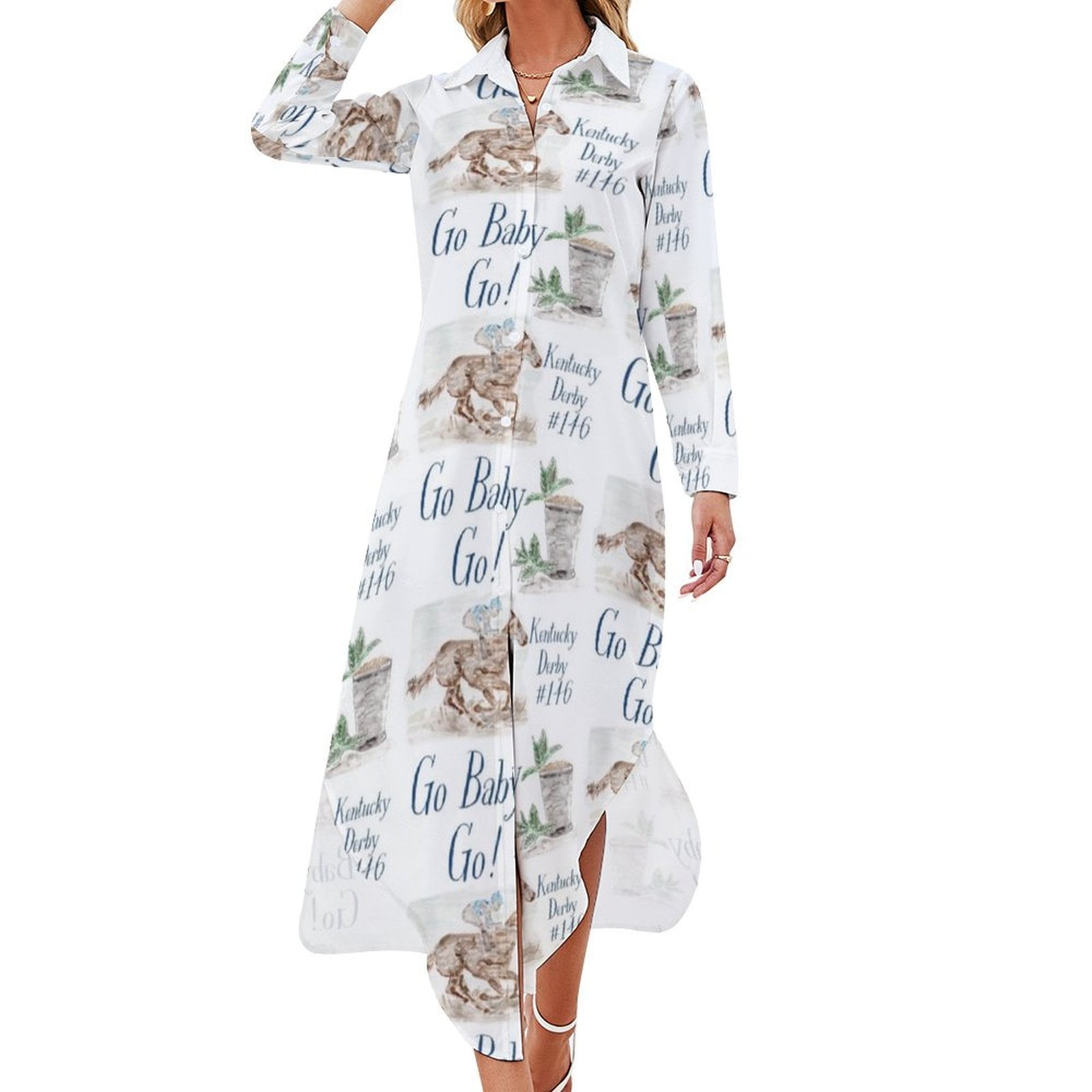 Women's Derby Horse Print Dress main image 0