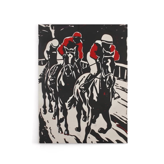 Jockeys Horse Racing Race Canvas Wall Art Print 24X32"