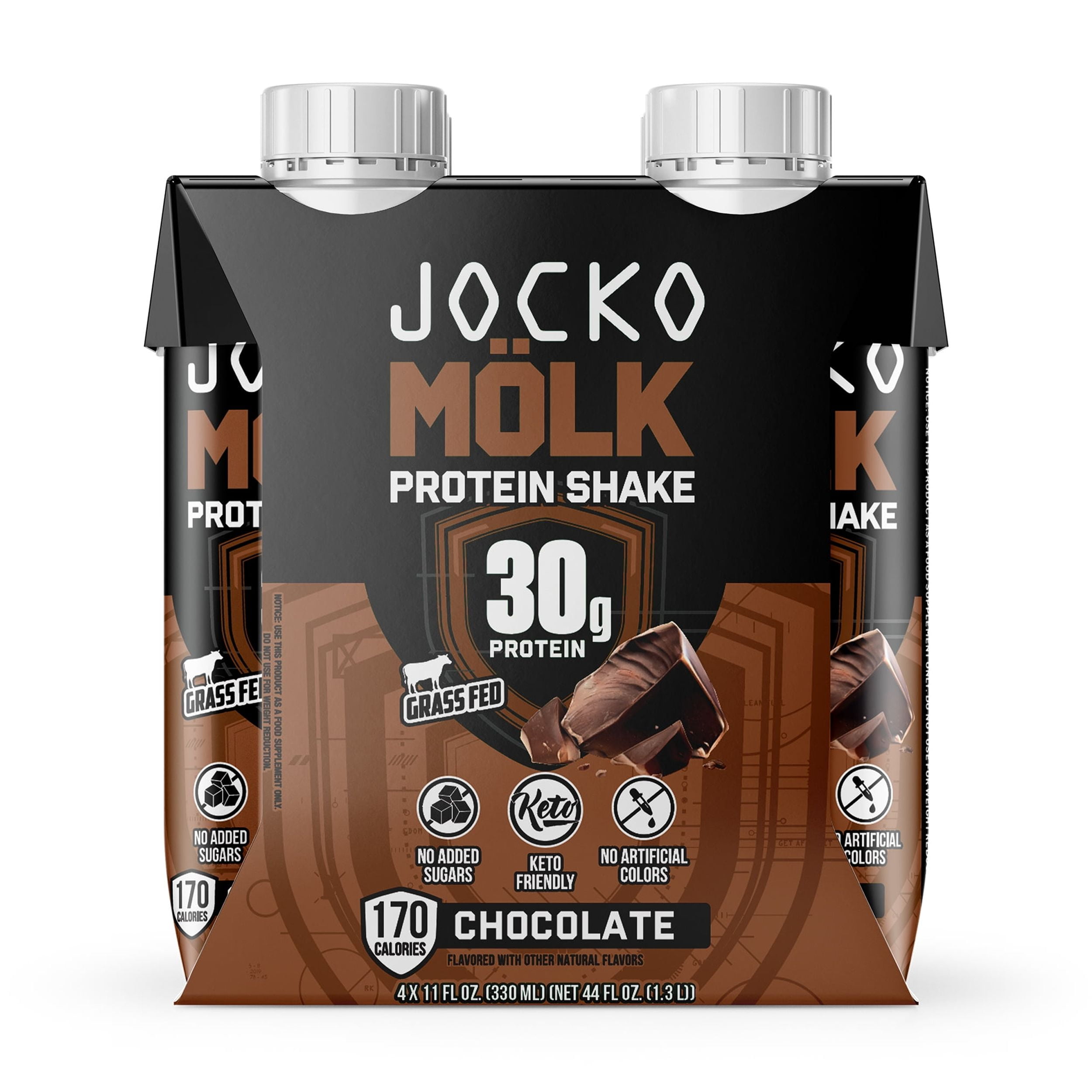 Walmart discounts of Jocko Fuel Protein Shake, Chocolate, 11oz, 4 Count, 30g Protein