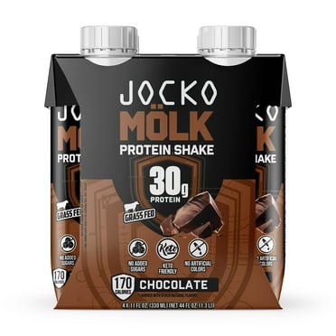 Jocko Fuel Protein Shake, Chocolate, 11oz, 4 Count, 30g Protein