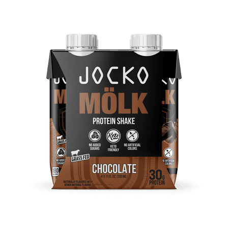 Jocko Fuel Protein Shake, Chocolate, 11oz, 4 Count, 30g Protein