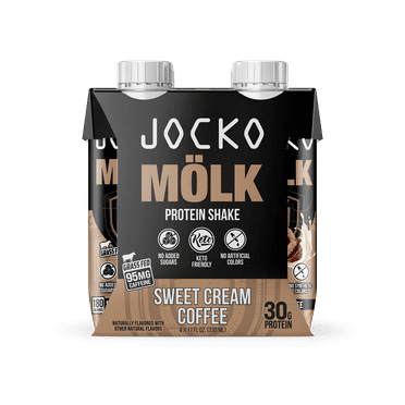 Jocko Fuel Protein Shake, Sweet Cream Coffee, 11oz, 4 Count, 30g Protein