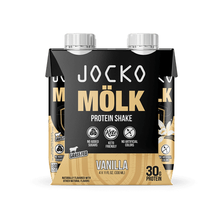 Jocko Fuel Protein Shake, Vanilla, 11oz, 4 Count, 30g Protein