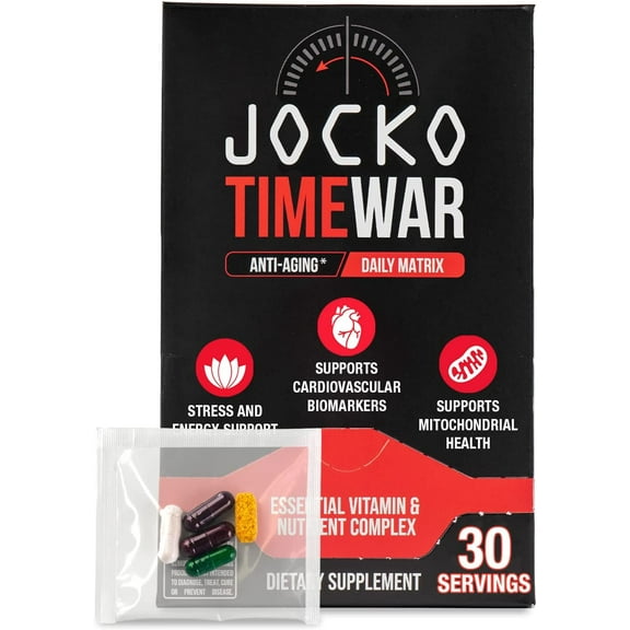 Jocko Fuel TIME WAR Multivitamin - Healthy Aging Supplement for Heart, Bone, & Eye, 30 Day Supply