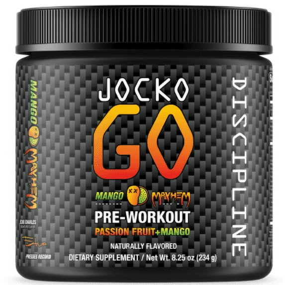 Jocko Go Pre-Workout Powder, Mango Mayhem, 30 Servings, 8.25 oz