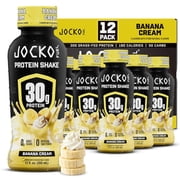 Jocko M lk 30g Grass Fed Protein Shakes - Banana Cream, Ready to Drink 12 FL Oz Pack of 12