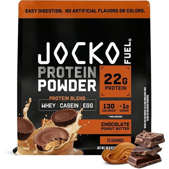 Jocko Mlk Whey Protein Powder 22g, 2lb Bag, Chocolate Peanut Butter