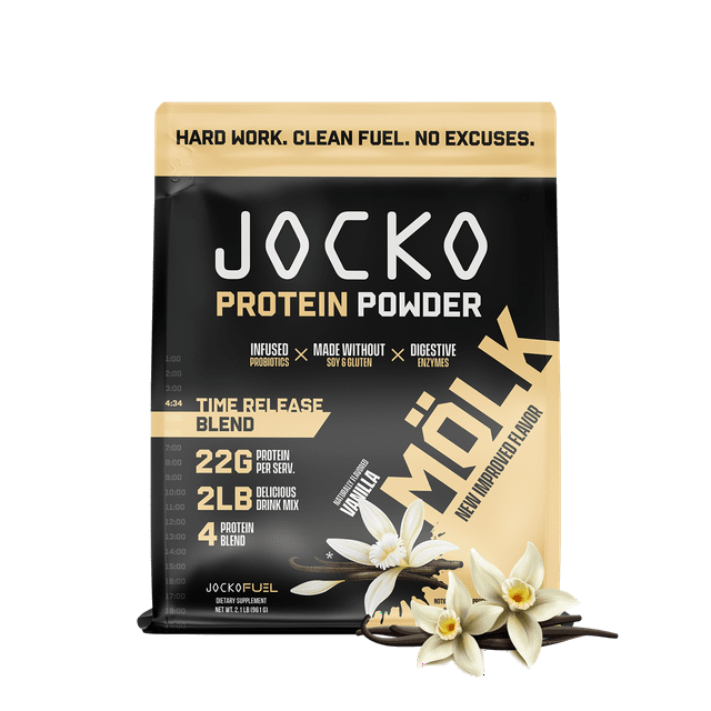 Jocko Mölk Whey Protein Powder (Vanilla) Keto, Probiotics, Grass Fed