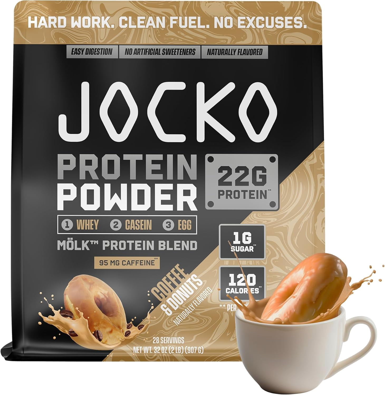 Jocko Mölk Coffee and Donuts Protein Powder Bag (2lb)