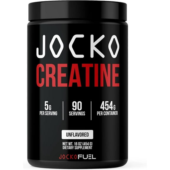 Jocko Fuel Creatine Monohydrate Powder, Unflavored,Supplement for Athletic Performance & Muscle Health, 90 Servings, 16 oz