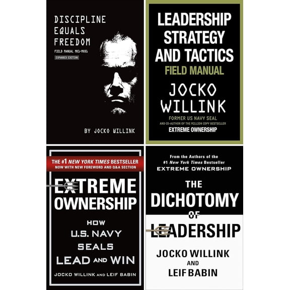 Jocko Willink 4 Books Collection Set  Extreme Ownership, The Dichotomy of Leadership, Discipline Equals Freedom & Leadership Strategy and Tactics (Leadership & Discipline Collection Set)