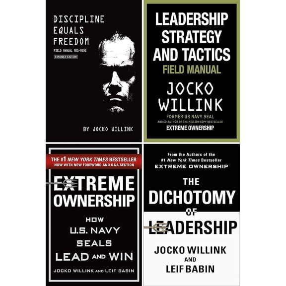 Jocko Willink 4 Books Collection Set Extreme Ownership, The Dichotomy of Leadership, Discipline Equals Freedom & Leadership Strategy and Tactics (Leadership & Discipline Collection Set)