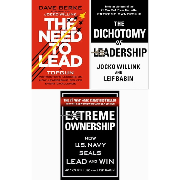 Jocko Willink Extreme Ownership 3-Book Collection Set Extreme Ownership, The Dichotomy of Leadership & The Need to Lead | Leadership & Discipline Bundle