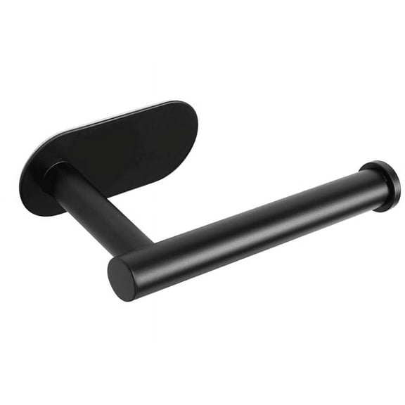 Jocossol Toilet Paper Holder Black Wall-Mounted Toilet Paper Holder Self Adhesive, No Drilling Wall Mount Toilet Roll Holder, Stick on Wall Stainless Steel Holder for Kitchen Washroom Bathroom