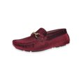 thumbnail image 1 of Jodano Boys' Velvet Driving Moccasins Shoes Color: burgundy Size: 8 youth, 1 of 1