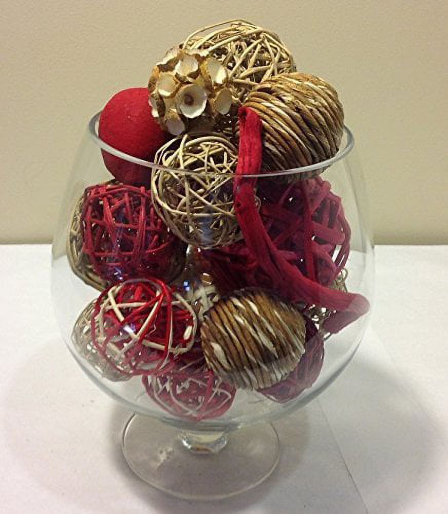 Jodhpuri Inc. Decorative Spheres (Red) Rattan Vase Filler