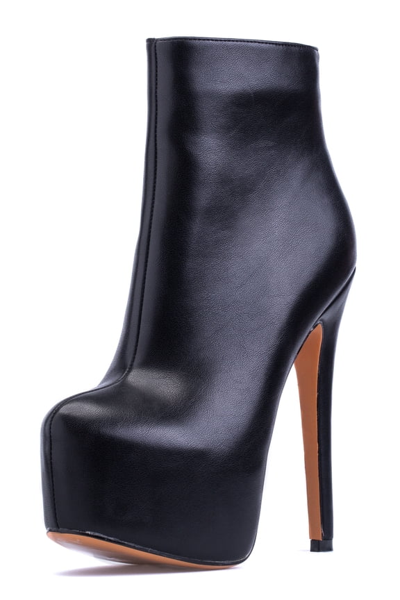 Jodi - Women's Trendy & Sexy Rounded Toe ankle boots with side zipper and velvet inner lining featuring 6" Stiletto High Heels & 2" Platform. Handmade to perfection. Size 11