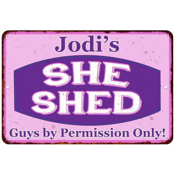 Jodi's Purple & Pink SHE SHED Vintage Sign 8x12 Woman Wall Decor 108120040068