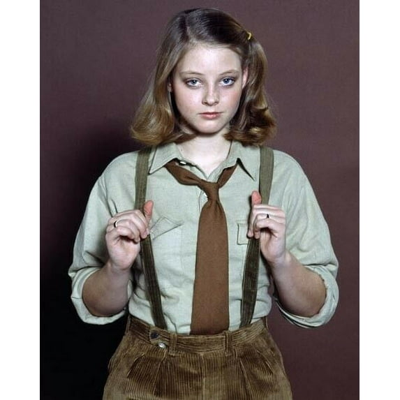 Jodie Foster portrait in tie & braces circa 1970's 16x20 inch poster