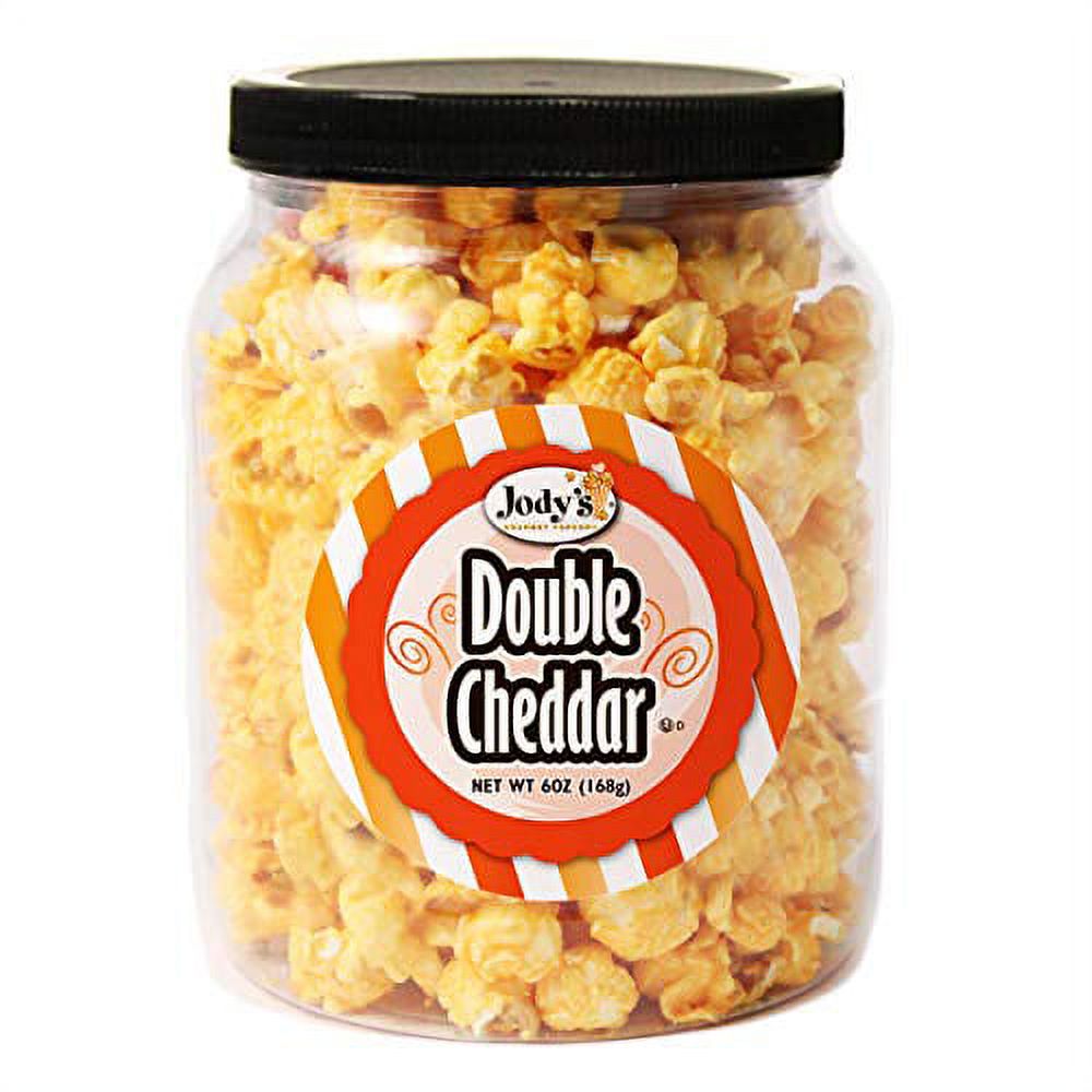 Jody's Gourmet Popcorn Round Jar Double Cheddar, 4 Ounce. Delicious