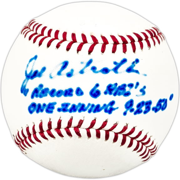 Joe Astroth Autographed Official League Baseball Phil. A's "Record 6 RBI's One Inning 9-23-50" SKU #225645