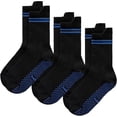 thumbnail image 1 of Joe & Bella Non Slip Gripper Socks – 3-Pack Compression Socks for Women Home, Hospital & Safety Fall Prevention – Breathable Cotton Blend, Easy On/Off Grab Tabs, Secure Traction - Black, Large, 1 of 6