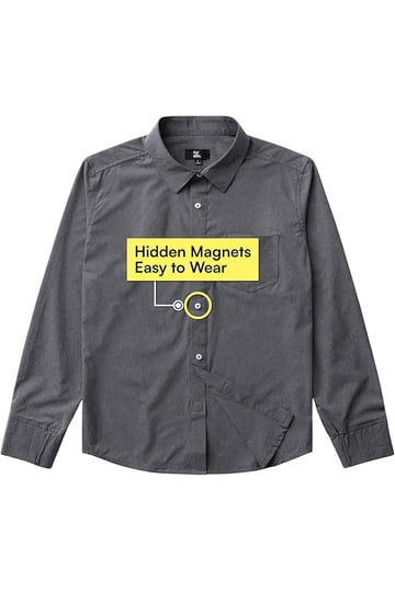 men's dress shirts with magnetic buttons Joe & Bella Men's Adaptive Slim-Fit Magnetic Button-Down Shirt