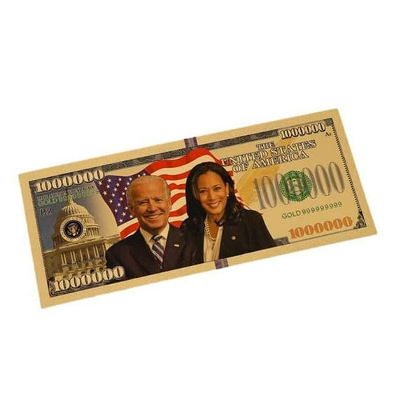 Joe Bidden Kamala Harris Tandem 24k Gold Plated Bill Collectible Banknotes for Decoration