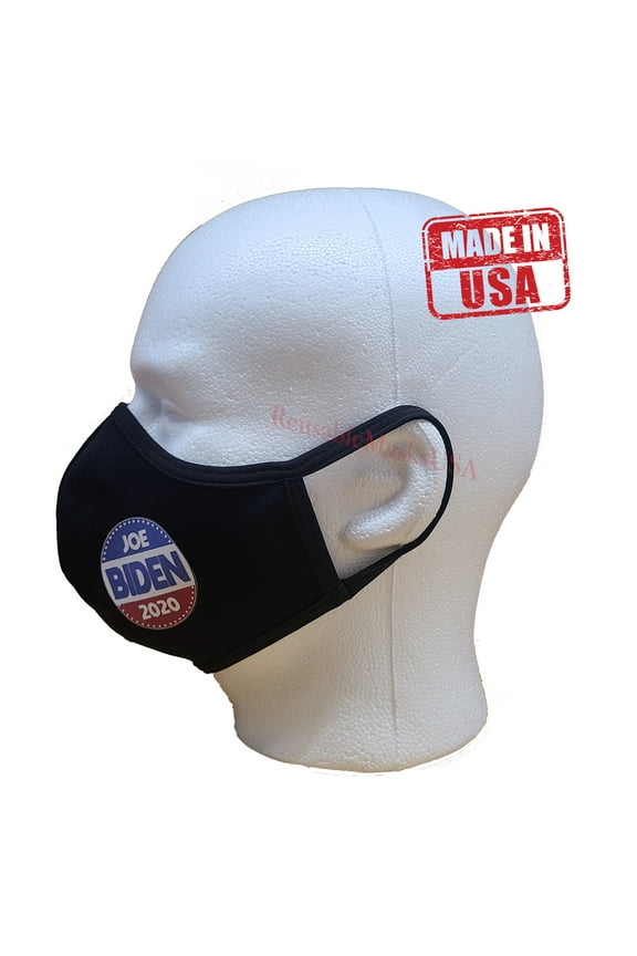 Joe Biden 2020 Face Mask MADE IN USA Presidential Election Democrat Blue Washable Reusable Soft Double Layer Fabric Comfortable Ear Loops