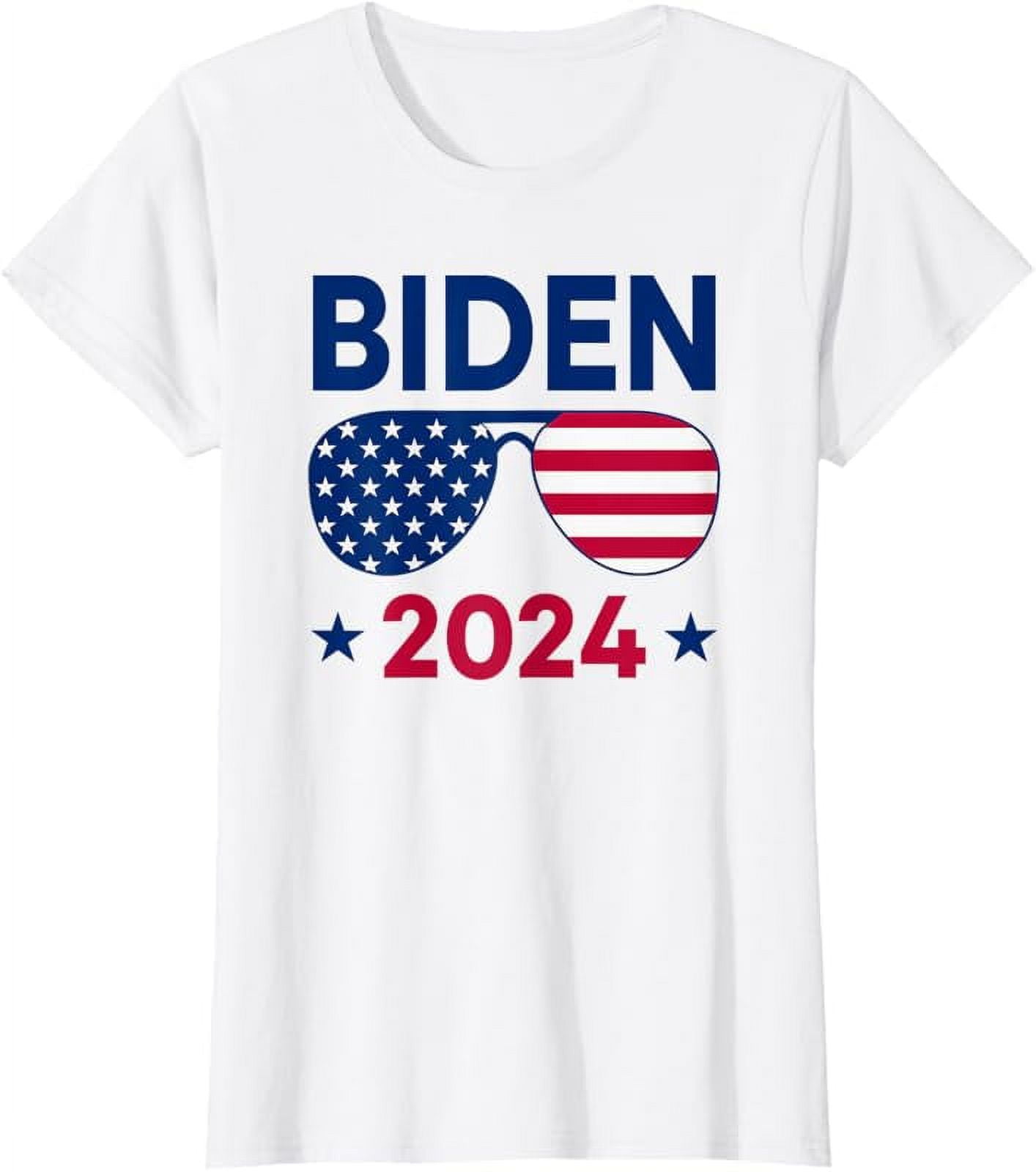 Joe Biden 2024 Sunglasses American Flag ReElect Campaign TShirt