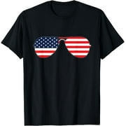 Joe Biden Aviator Sunglasses Patriotic USA Flag Pro Biden T-Shirt
