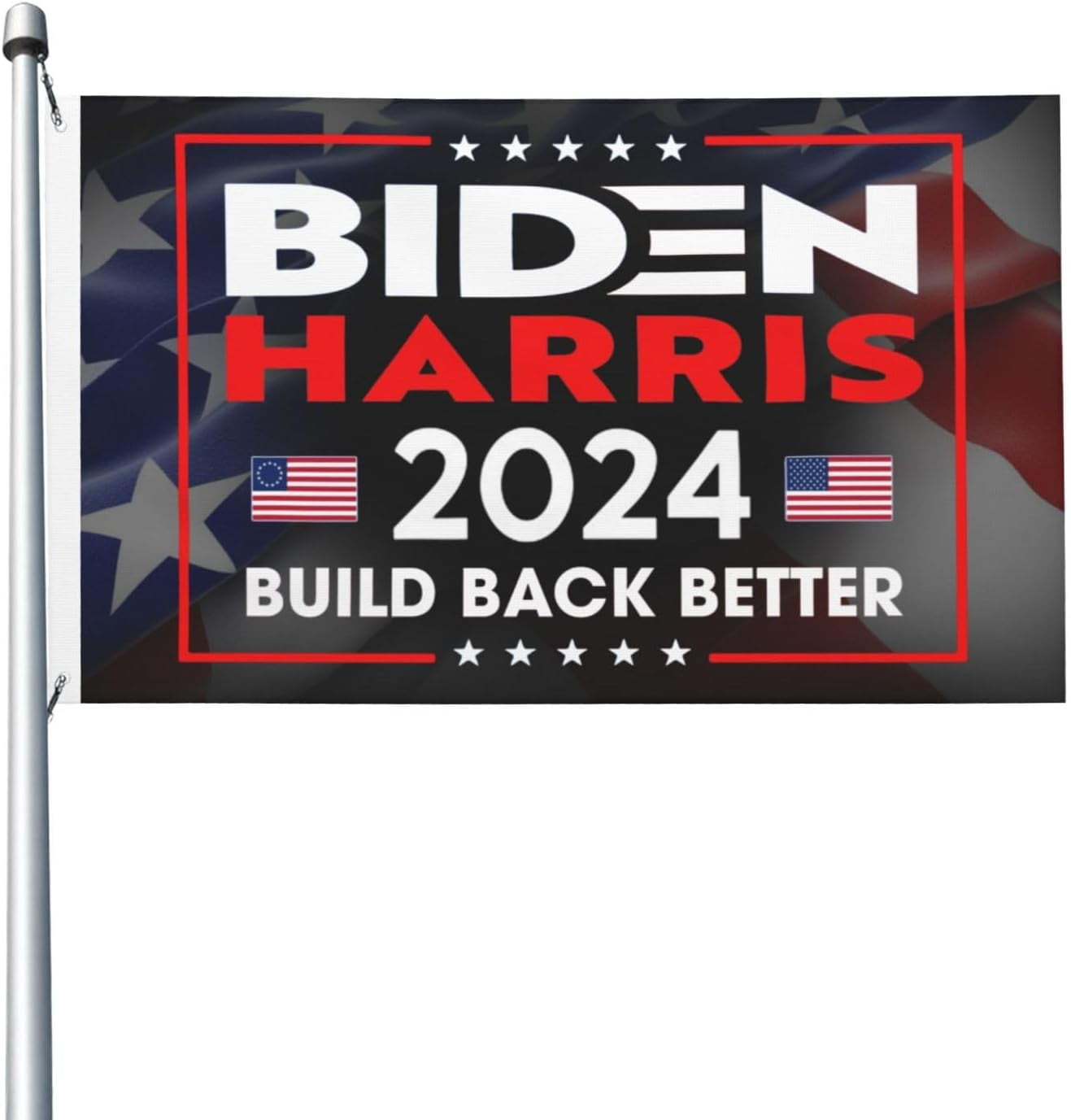Joe Biden Kamala Harris 2024 Reelect Vintage Biden Harris Flag 3X5