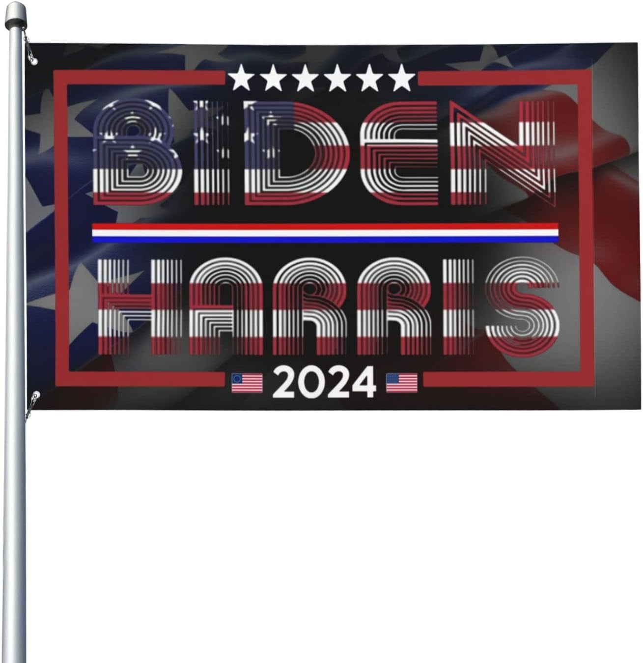 Joe Biden Kamala Harris 24 for Democrats ReElect Biden 2024 Flag 3X5