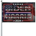 Joe Biden Kamala Harris 24 for Democrats ReElect Biden 2024 Flag 3X5