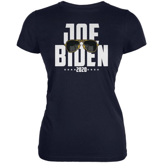 Joe Biden Sunglasses Minimalist 2020 Election Juniors Soft T Shirt Navy MD