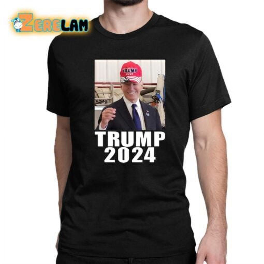 Joe Biden Wearing Trump 2024 Hat Shirt