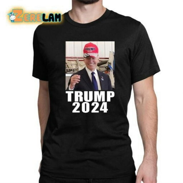 Joe Biden Wearing Trump 2024 Hat Shirt