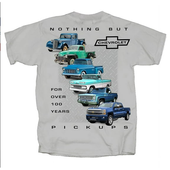 Joe Blow Chevy Nothing But Pickups Adult Short Sleeve T-Shirt-Ice Grey-Small