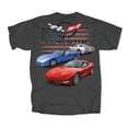 thumbnail image 1 of Joe Blow Corvette C5 Red White and Blue Flag Short Sleeve T-shirt-Dark Heather-medium, 1 of 2