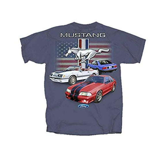 Joe Blow Ford Vintage Fox Body Mustang Flag T-Shirt-XXXL