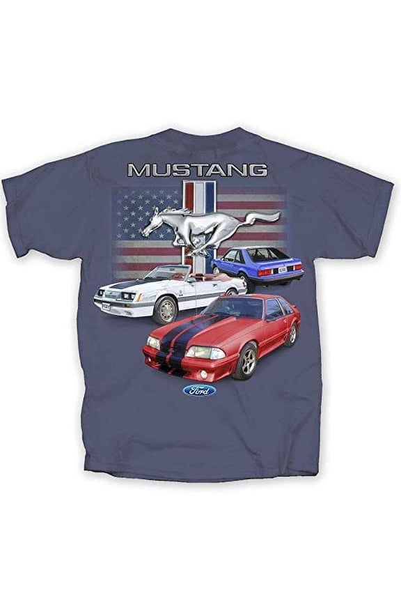 Ford Vintage Fox Body Mustang Flag T-shirt-xl
